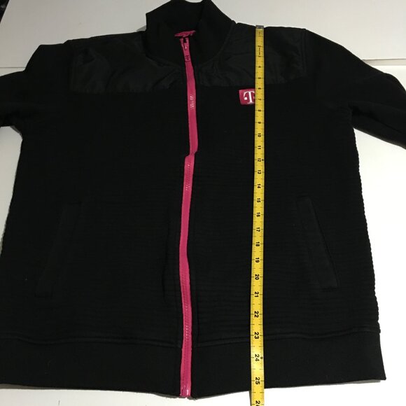 T-Mobile Jacket Mens Small Black Full Zip Employee Ribbed Sweatshirt - Picture 8 of 8